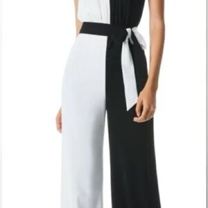 Alice + Olivia Black and White Contrast Jumpsuit